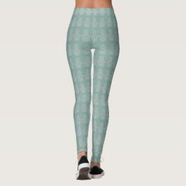 Seafoam Grönt Yoga Studio Hamsa Anpassade Leggings