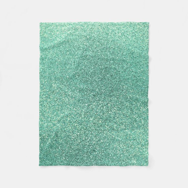 Seafoam gröntglitter fleecefilt (Framsidan)