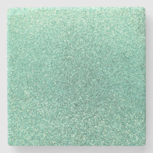 Seafoam gröntglitter underlägg sten