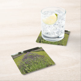 Seafoam Lavender Farm Underlägg Papper Kvadrat