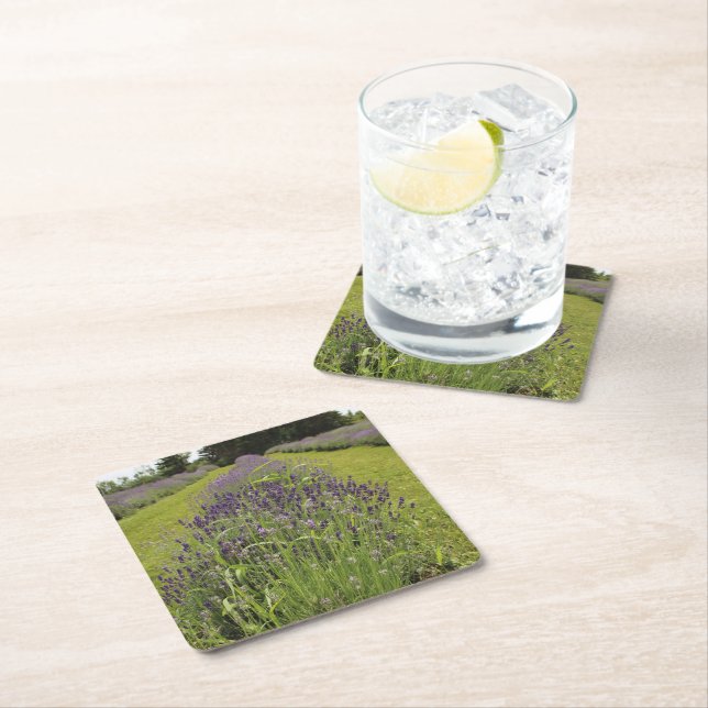 Seafoam Lavender Farm Underlägg Papper Kvadrat (Insitu)