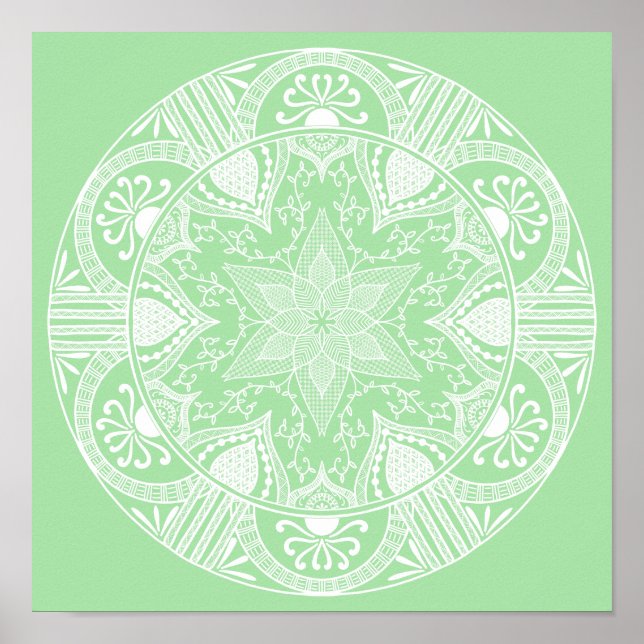 Seafoam Mandala Poster (Framsidan)