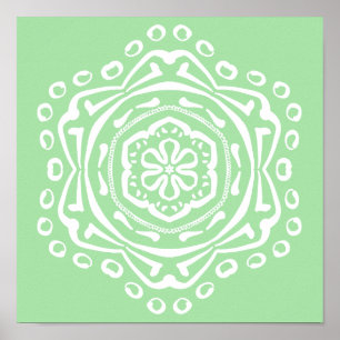 Seafoam Mandala Poster