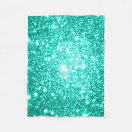 Seafoam Mint Grönt Stars Fleece Blanket
