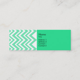 Seafoam Mint Grönt Zigzgag Mönster Mini Visitkort
