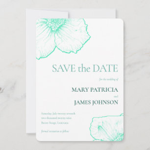 Seafoam Modern minimalistisk botanisk Bröllop 🌿 � Spara Datumet