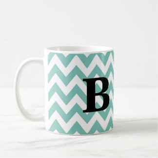 Seafoam och svart sparreMonogrammugg Kaffemugg
