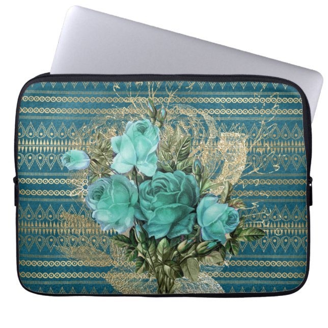 Seafoam Ro Bouquet Laptop Fodral (Framsidan)