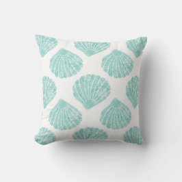 Seafoam Seashell Mönster Kudde