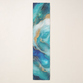 Seafoam Serenity: En Abstrakt Ocean Sjal