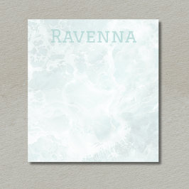 Seafoam Silver Opacity Elegant Custom Script Name Anteckningsblock