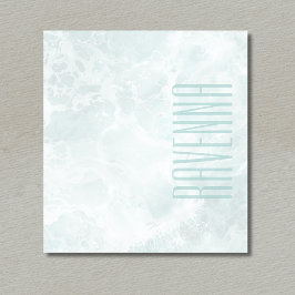 Seafoam Silver Opacity Elegant Custom Script Name Anteckningsblock