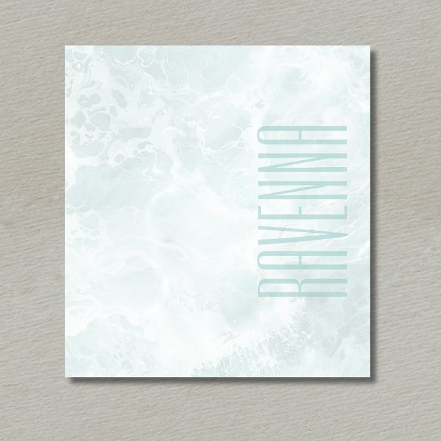 Seafoam Silver Opacity Elegant Custom Script Name Anteckningsblock (Skapare uppladdad)