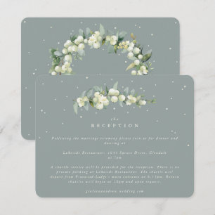 Seafoam Snowberry+Eucalyptus bröllopsmottagning Tilläggskort