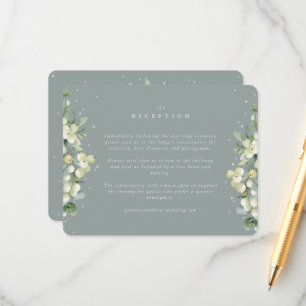 Seafoam Snowberry+Eucalyptus Edged Reception Tilläggskort
