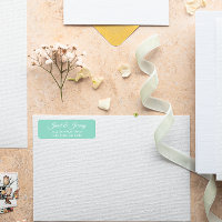 Seafoam Stylized Namn Bröllop Returadress