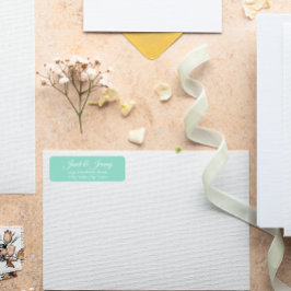 Seafoam Stylized Namn Bröllop Returadress Etikett