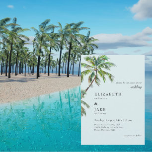 Seafoam Tropical Foliage Handflatan Träd Bröllop