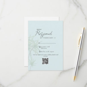 Seafoam Tropical Modern Bröllop QR Code OSA II Kort