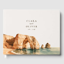 Seafoam Umber Algarve Klippa Båge Strand Bröllop