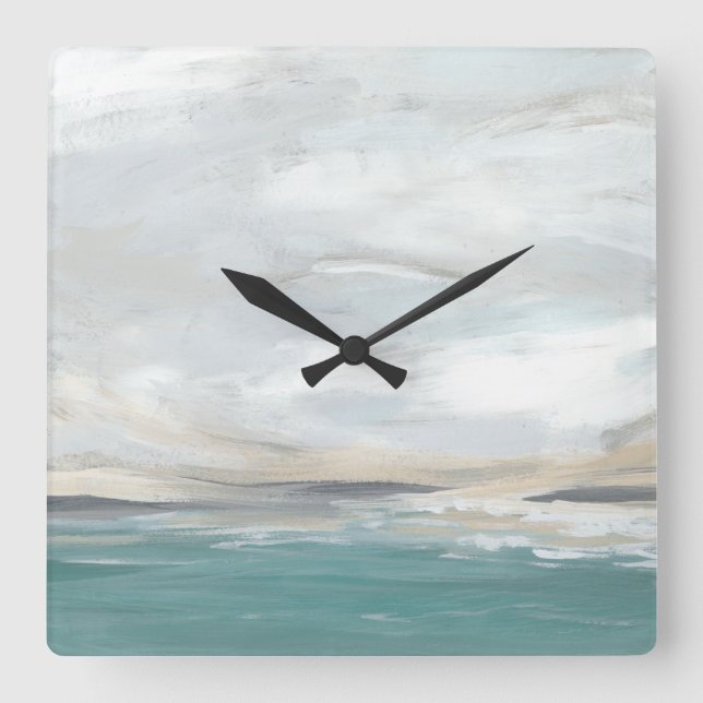 Seafoam Vista Fyrkantig Klocka (Framsida)