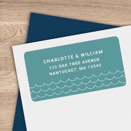 Seafoam Waves Return Address Adressetikett