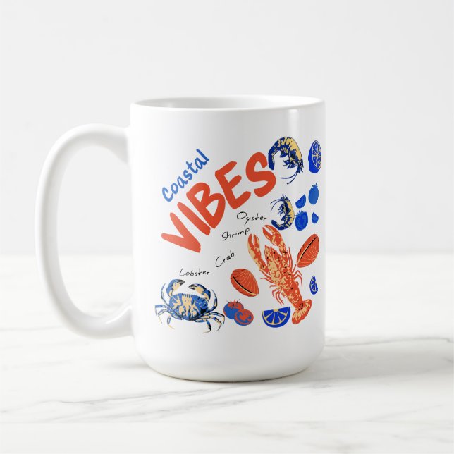 Seafood Beach Fisherman Ocean Tropical Quote  Kaffemugg (Vänster)