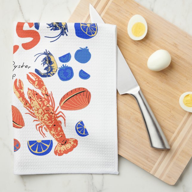 Seafood Beach Fisherman Ocean Tropical Quote  Kökshandduk (Vikt i Fjärdedel)