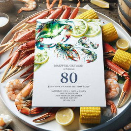 Seafood Boil 80:e födelsedagsinbjudan Inbjudningar