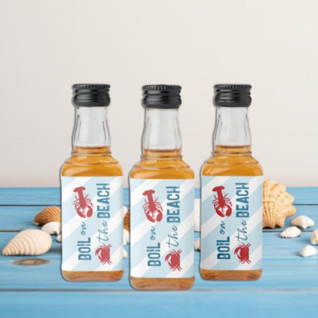 Seafood Boil Bachelorette Party Spritflaskor Etikett (Skapare uppladdad)
