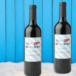 Seafood Boil Bachelorette Party Vinflaska Etikett