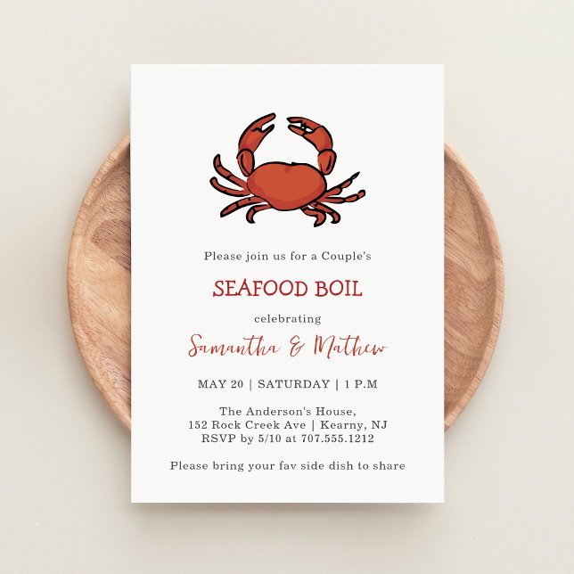 Seafood Boil Couples inbjudan till Förlovningsfest (Skapare uppladdad)