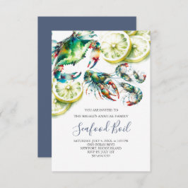 Seafood Boil Family, Sommar Party Small Inbjudningar