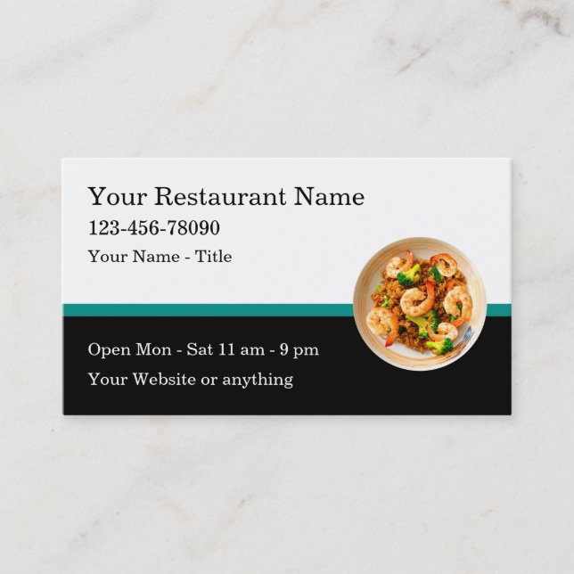 Seafood Chinese Restaurang Business Card-mall Visitkort (Framsida)