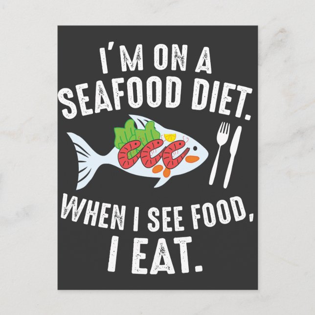 Seafood Diet Funny Sea Food Joke Vykort (Framsida)