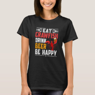 Seafood Eat Kräftor Drink Bebe Lycklig Retro Caj T Shirt