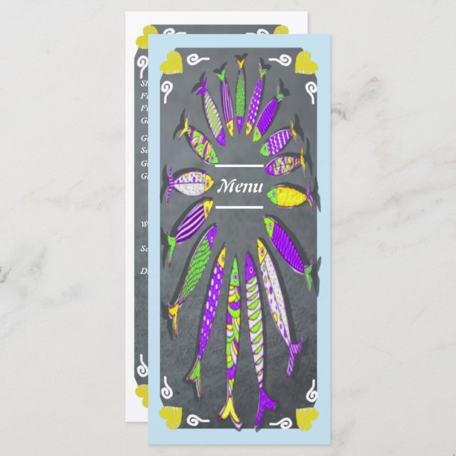 Seafood & Fish Restaurant Menu Meny (Fram/baksida)