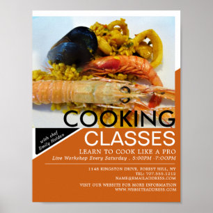 Seafood, kookationsklasser Reklamation Poster