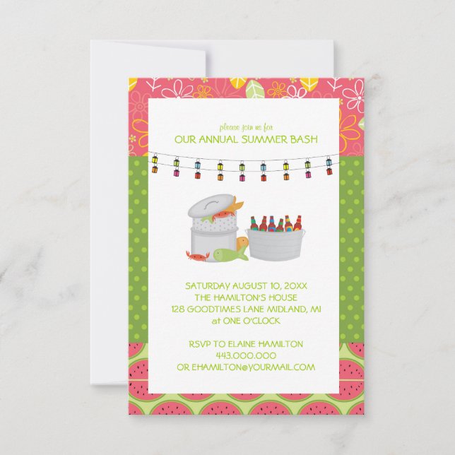 Seafood Party-inbjudningar till backyard Inbjudningar (Framsida)