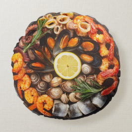 Seafood Platter Rund Kudde