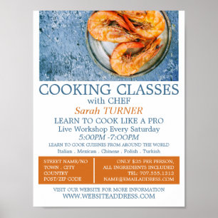 Seafood Shrimp, kookationsklasser Reklam Poster