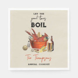 Seafood Sommar Årlig Kräftor Boil Party Pappersservett