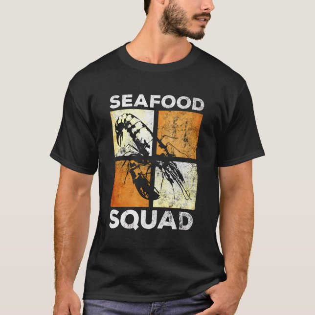 Seafood Squad Snyggt Lobster Eating Hobby Chef T Shirt (Framsida)