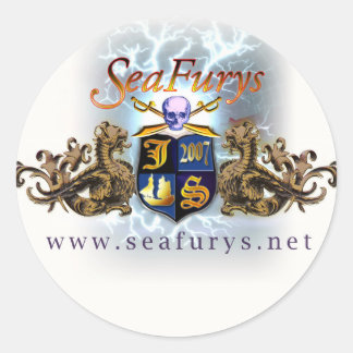 SeaFurys Shield (vit) Stickers Runt Klistermärke