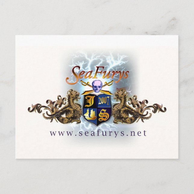 SeaFurys Shield (vit) vykort (Framsida)