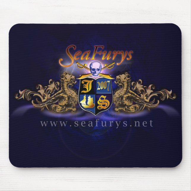 SeaFurys skyddar (blått) Mousepad Musmatta (Framsidan)