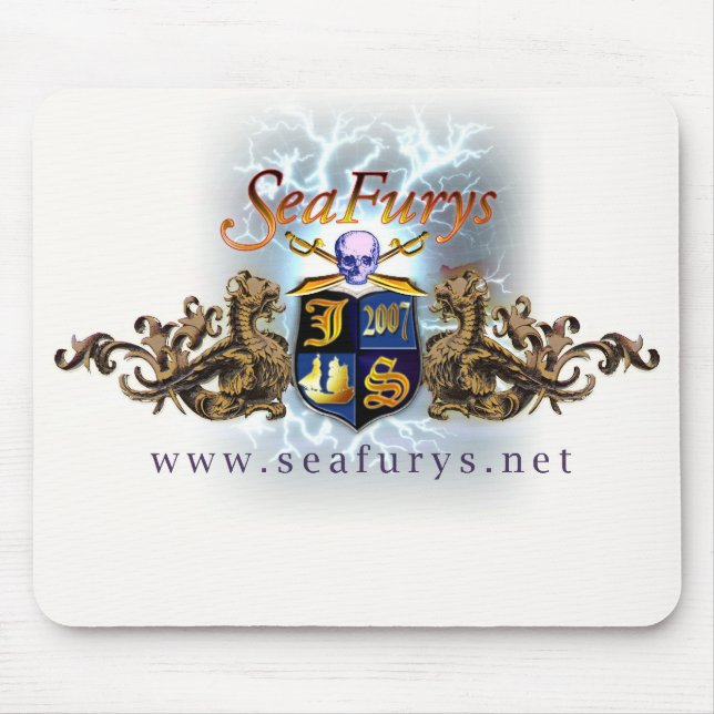 SeaFurys skyddar (vit) Mousepad Musmatta (Framsidan)