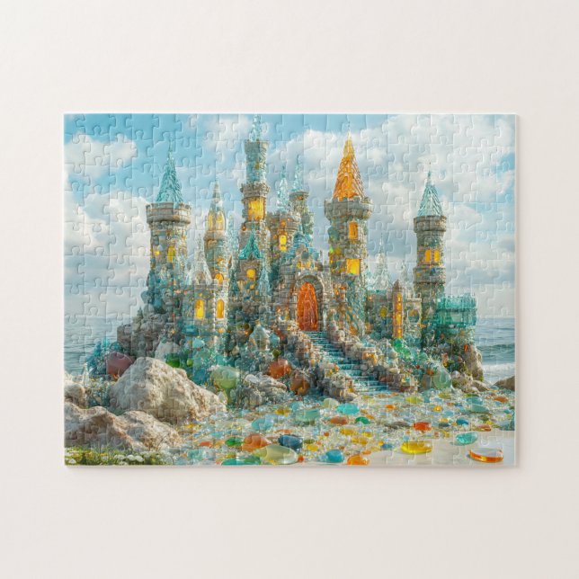 Seaglass Castle Coastal Ocean Crystal Palace Pussel (Horisontell)