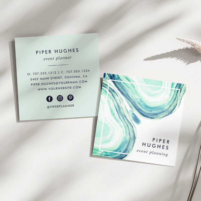 Seaglass Geode Fyrkantigt Visitkort (Skapare uppladdad)