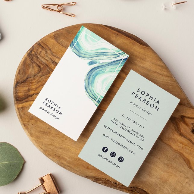 Seaglass Geode | Lodrät Social Media Visitkort (Skapare uppladdad)